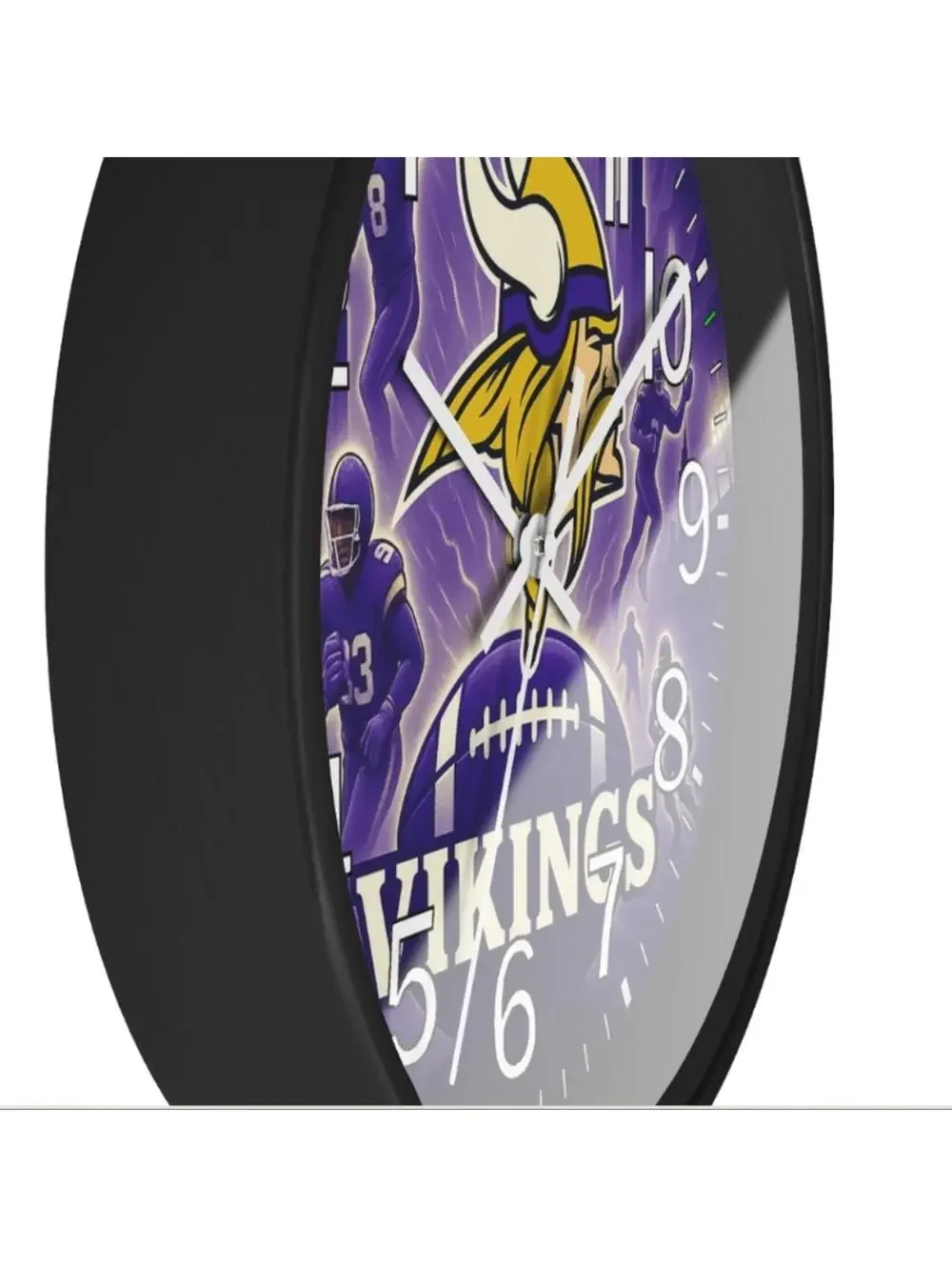 REVERSE TICKING CLOCK NEW MINNESOTA VIKINGS Glow In The Dark Wall Clock New!